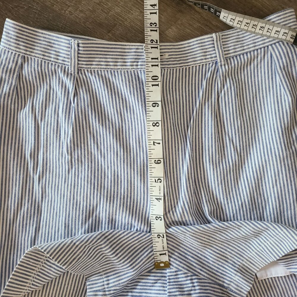 Preswick & Moore US Size 34 100% Cotton Blue White Striped 4.5" Inseam Shorts - Picture 12 of 13